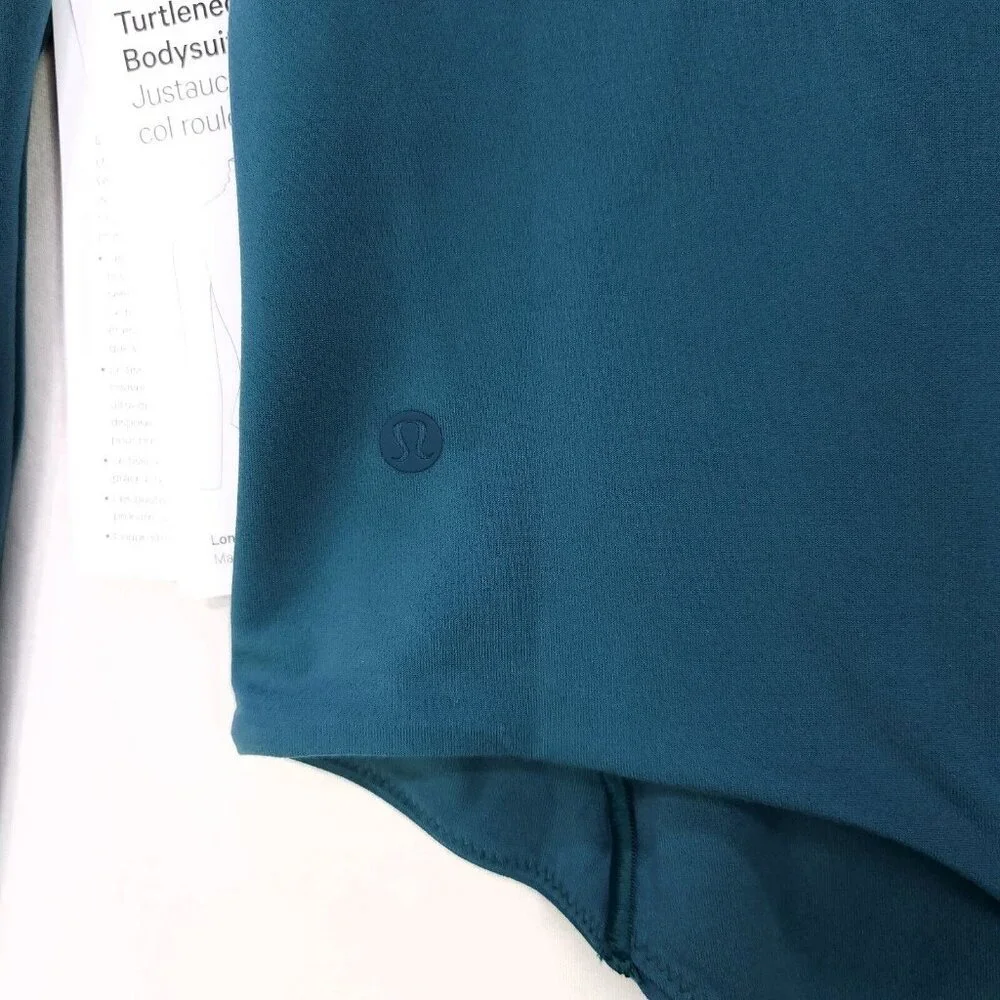 Lululemon Wundermost Ultra-Soft Nulu Turtleneck Bodysuit Green Size Medium Thong - Picture 13 of 15